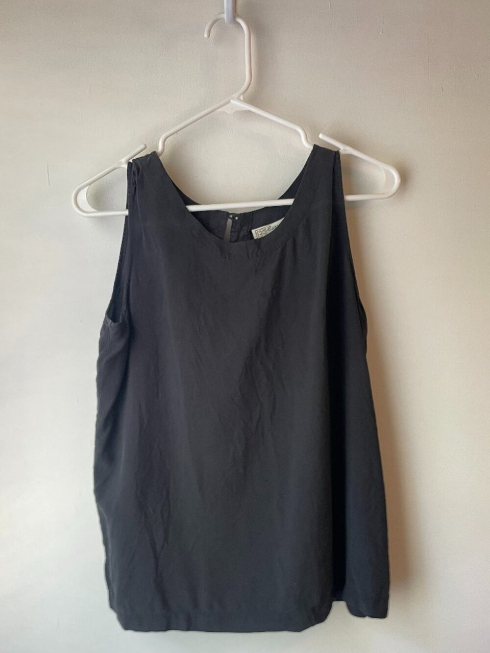 Vintage 100% Silk Black Tank - Medium